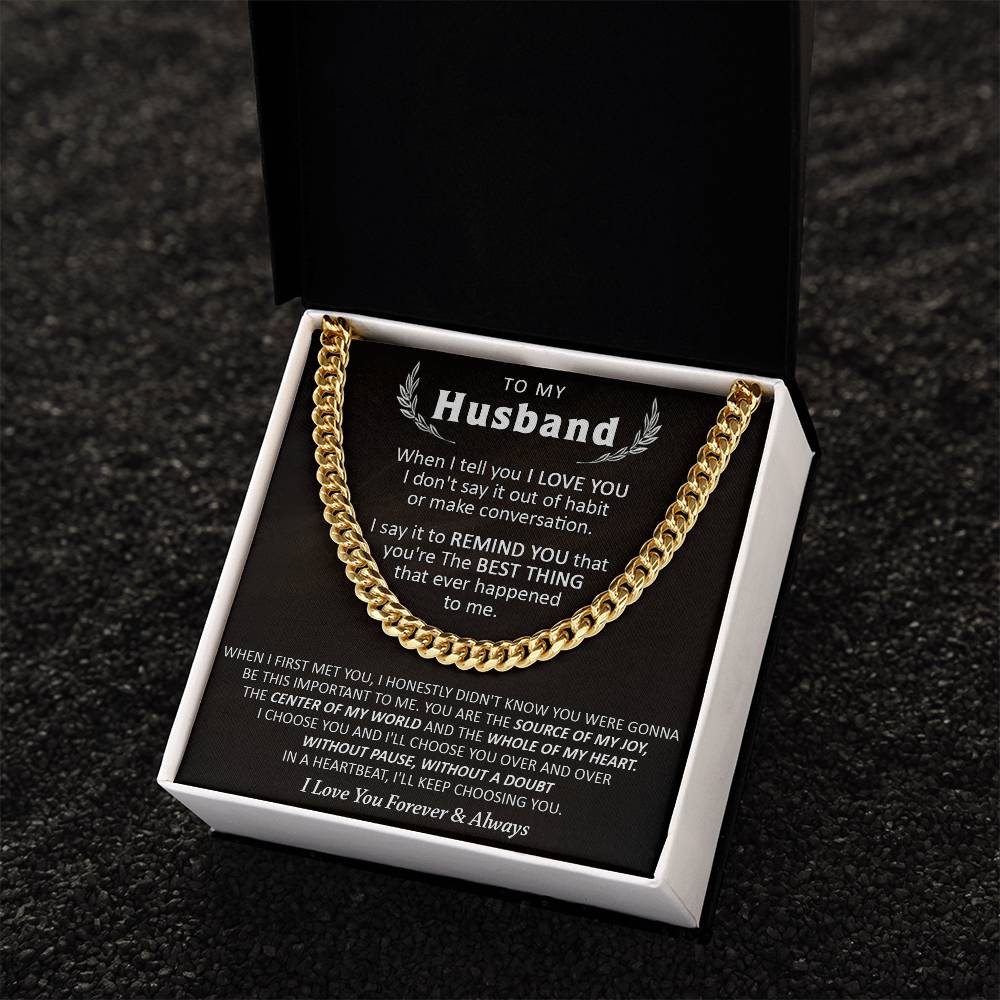 Gift For Husband - Over & Over - Cuban Cuban Link Chain