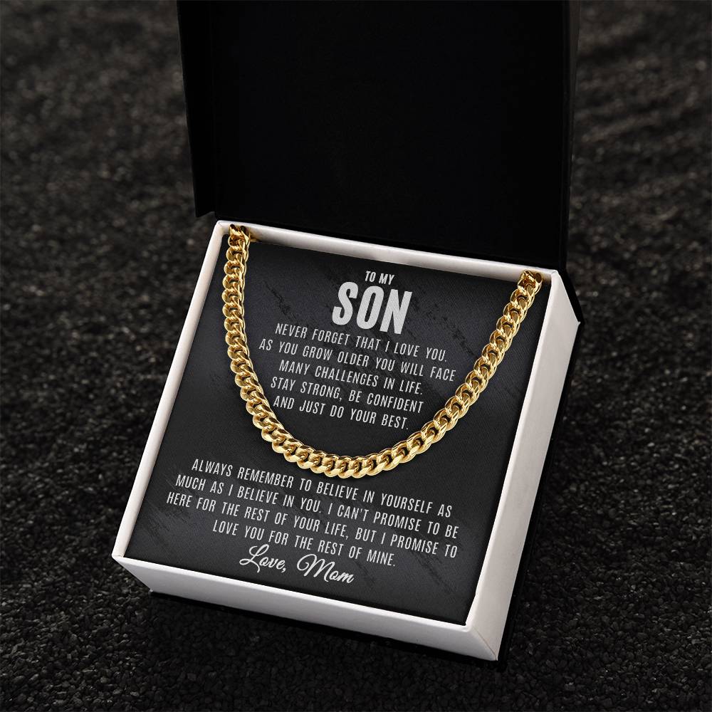 To My Son - Believe In Yourself - Cuban Link Chain Necklace