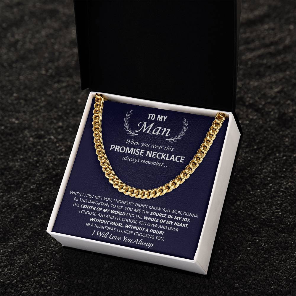 Gift For Your Man - My Joy - Cuban Link Valentine's Day Birthday Gift Anniversary Gift Gift For Boyfriend Gift For Hus Cuban Link Chain