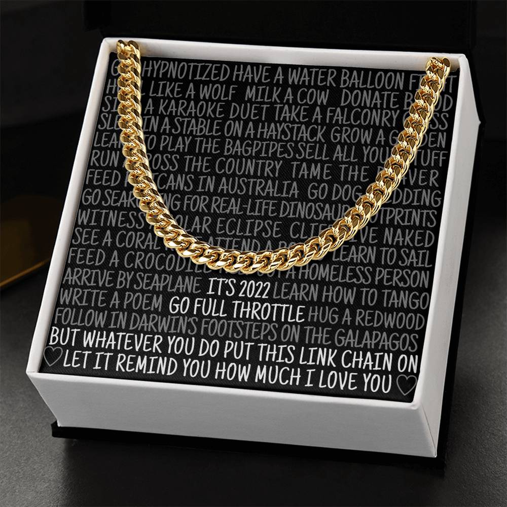 New Year Gift For Men Christmas Gift For Nephew Brother Boyfriend Husband Funny Bucket List Cuban Chain Link Cuban Link Chain