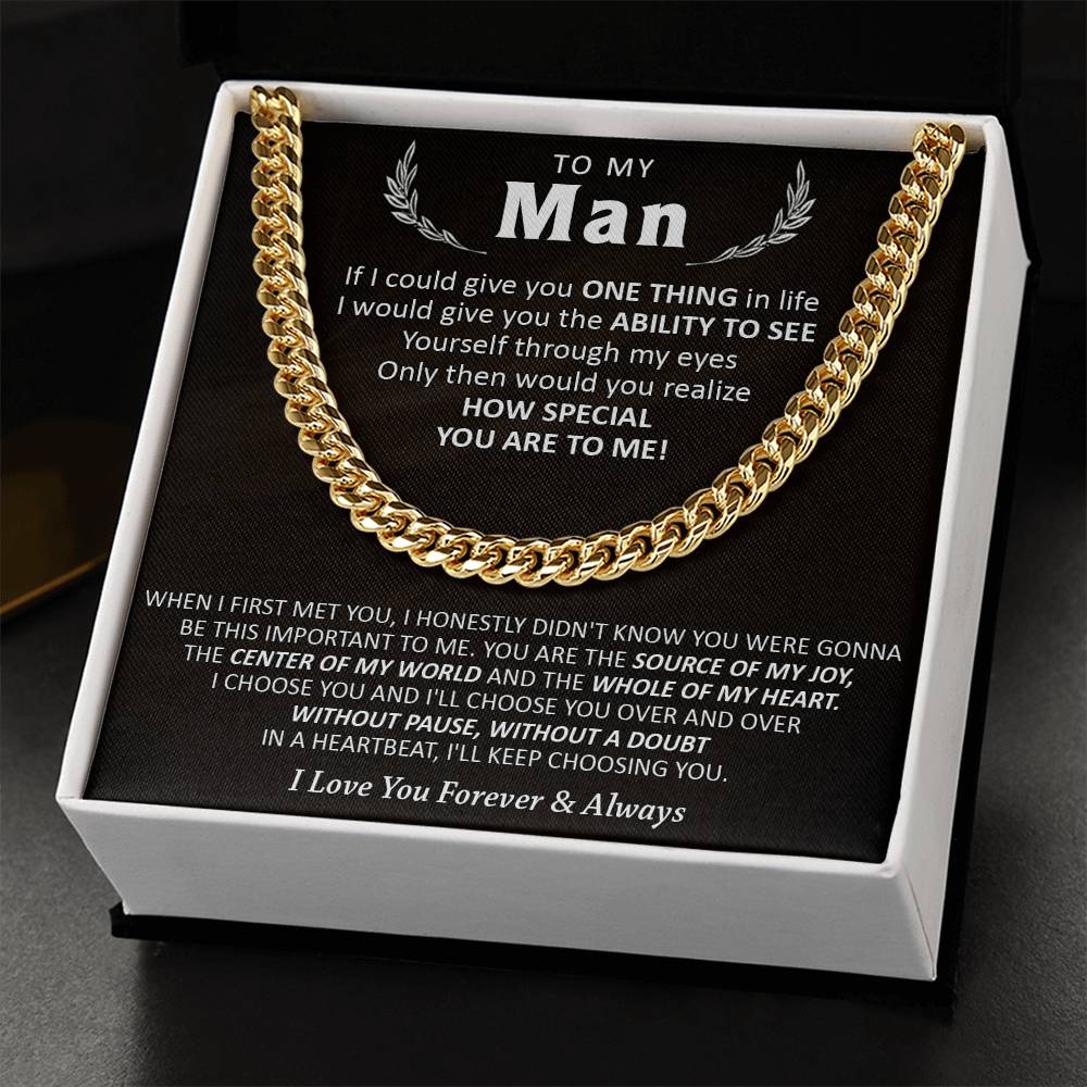 Gift For Your Man - Love You Forever - Cuban Cuban Link Chain