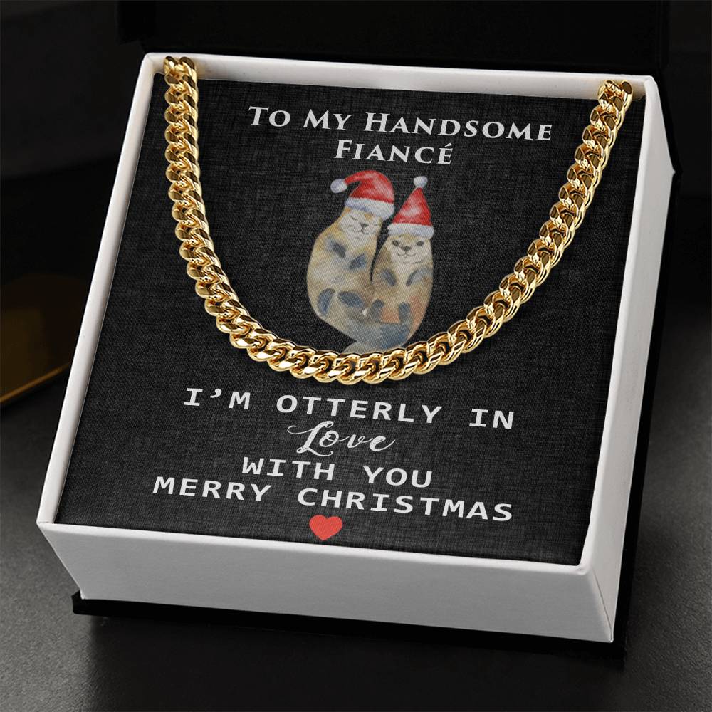 To My Handsome Fiancé Cuban Link Chain