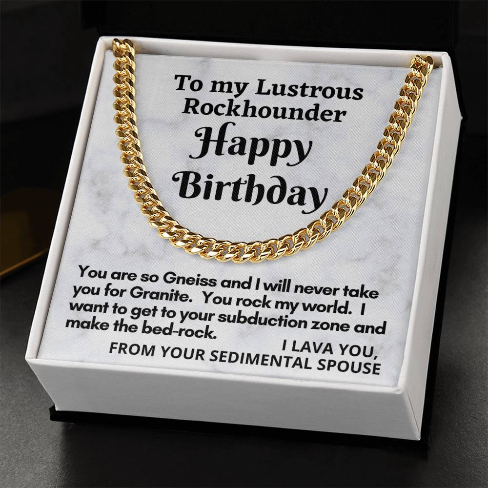Rockhounder Husband Cuban Chain Link Necklace Gift Cuban Link Chain