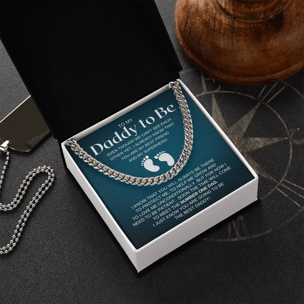 Daddy To Be Cuban Chain Necklace Daddy Necklace Fathers Day Gift Dad To Be Birthday Cuban Link Chain