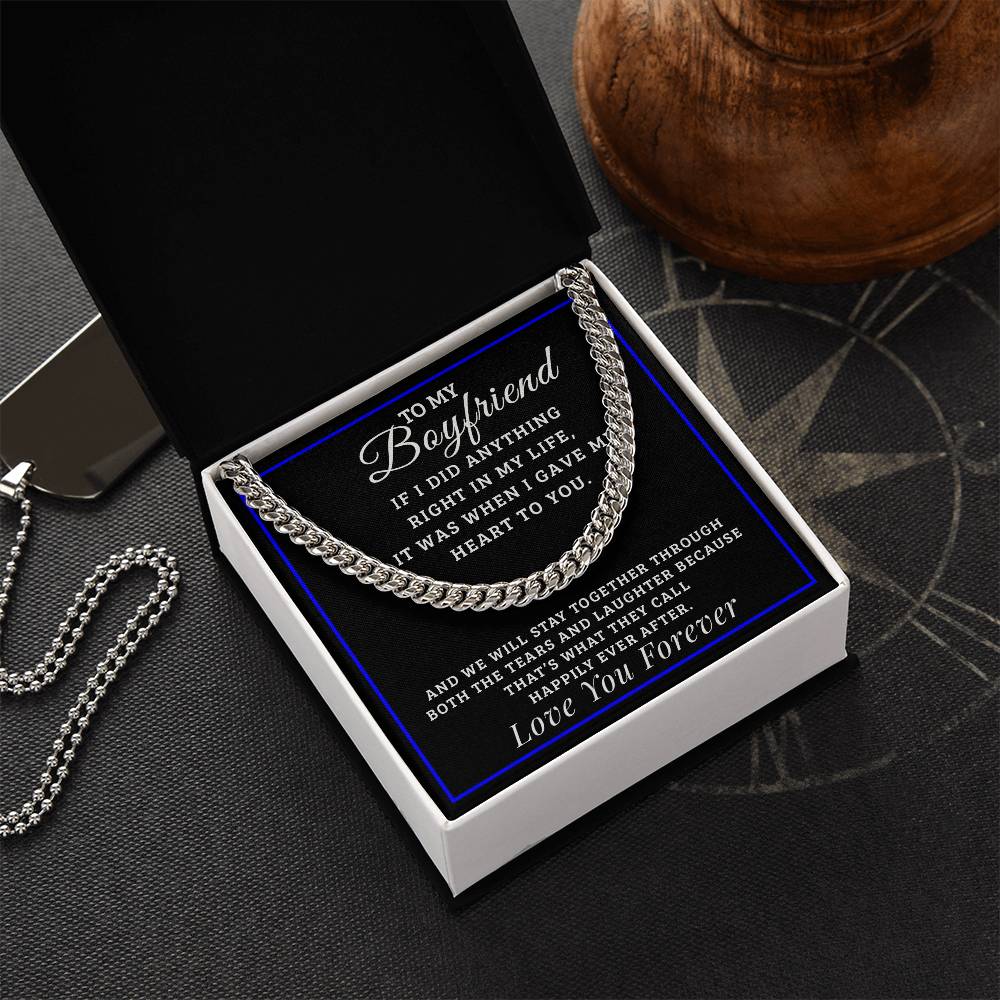 Happily Ever After Gift For Boyfriend Cuban Link Chain