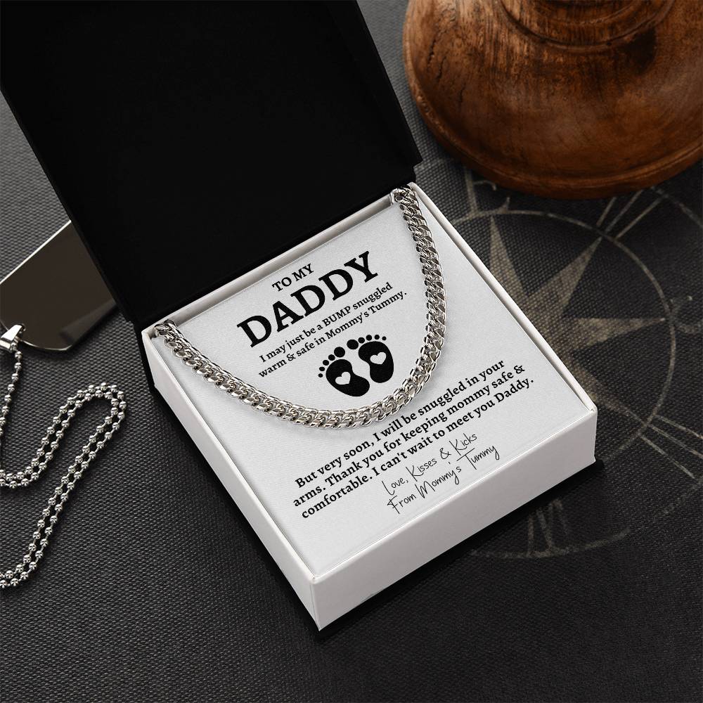 New Dad Father'S Day Gift First Time New Dad Gift New Daddy Gift From Bump Daddy To Be Cuban Chain Gift From Baby Cuban Link Chain