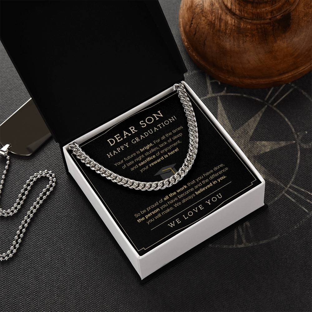 Happy Graduation Gift For Son Cuban Link Chain