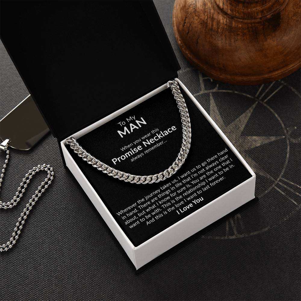 To My Man - Promise Necklace Cuban Link Chain