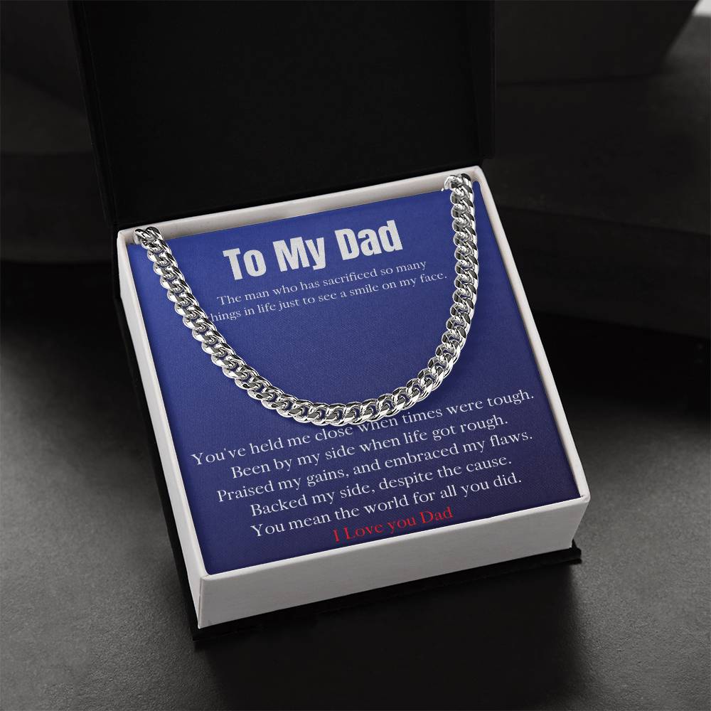 To My Dad Cuban Link Chain