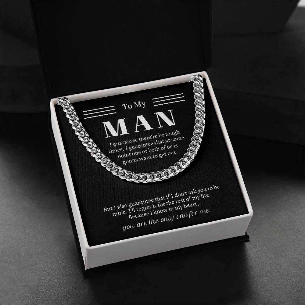 Valentine's Gift For Him - I Know In My Heart You Are The Only One For Me Cuban Link Chain
