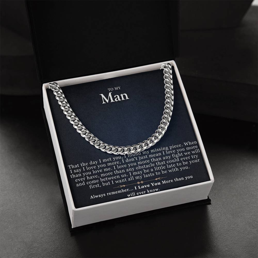 To My Man Cuban Link Chain