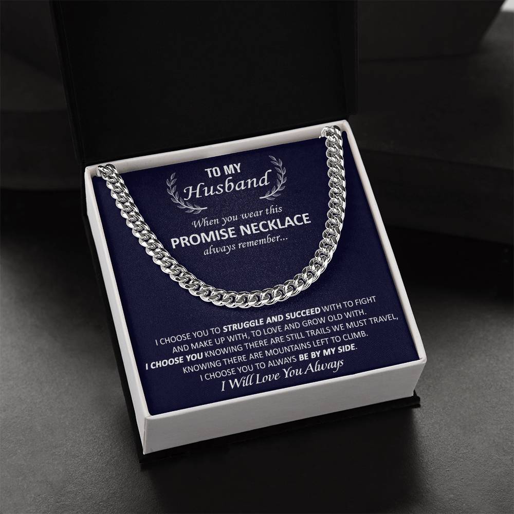 Gift For Husband - Promise - Cuban Link Valentine's Day Birthday Gift Anniversary Gift Gift For Boyfriend Gift For Hus Cuban Link Chain