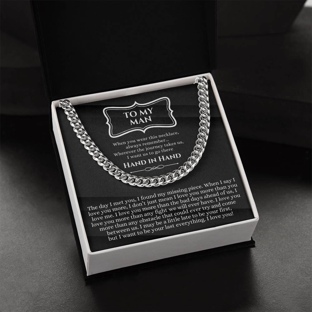 Valentines Day Gift For Him Chain Necklace Gift For Him Promise Necklace Gift To My Man Birthday Gift For Boyfriend An Cuban Link Chain