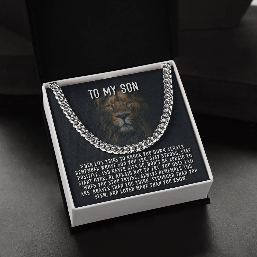 To My Son Always Remember Cuban Link Chain