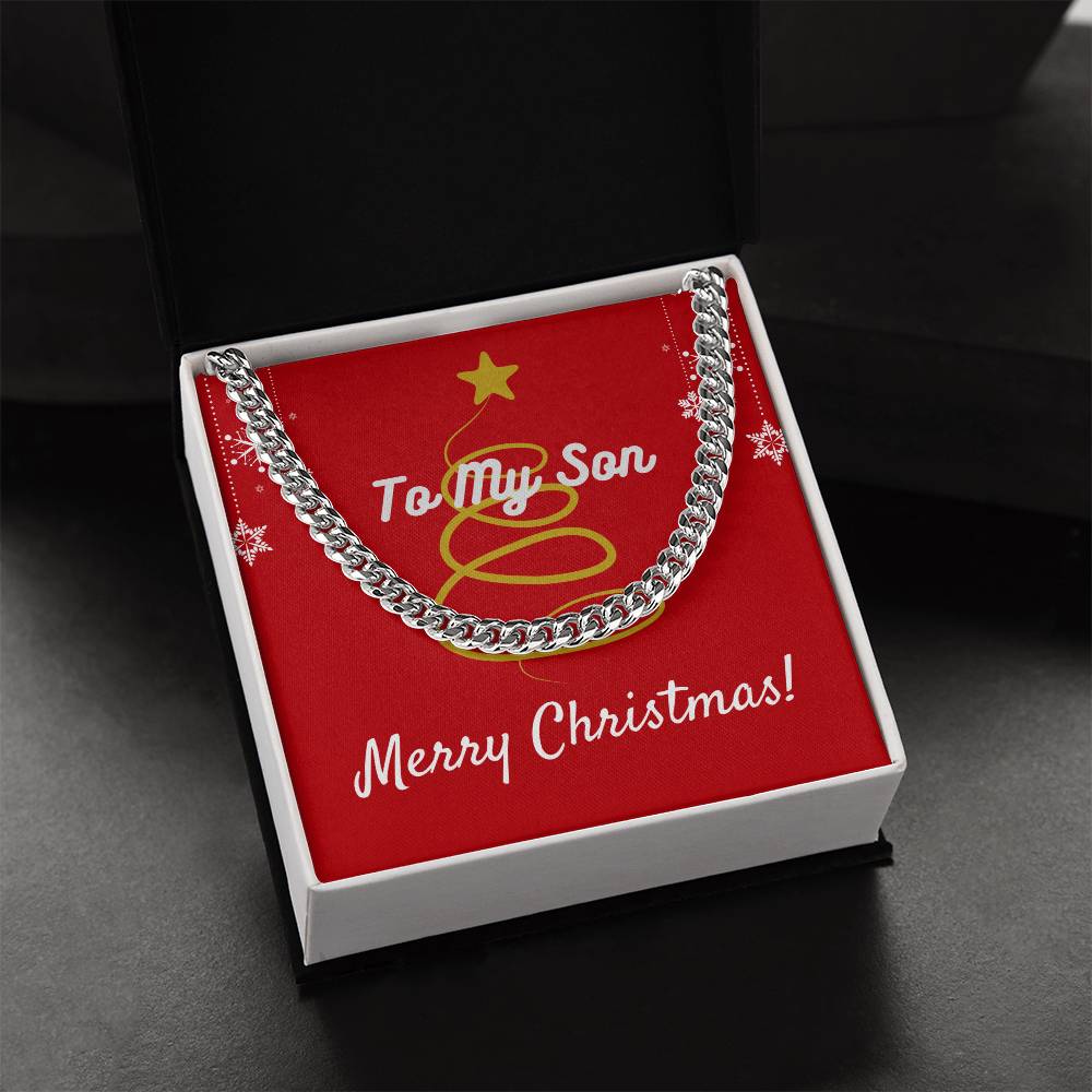 To My Son Merry Christmas Cuban Link Chain
