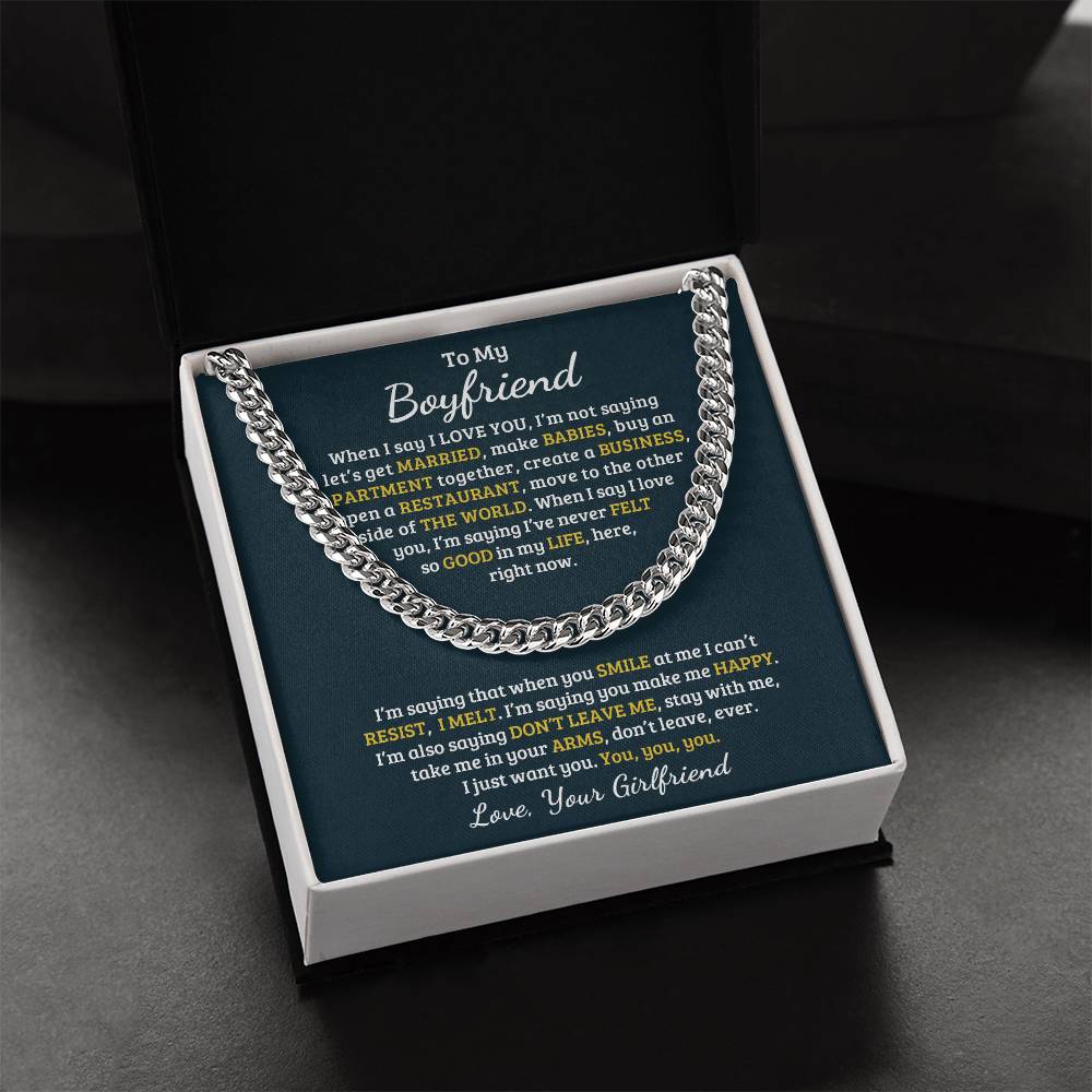 Valentine's Day Gift For Boyfriend Cuban Link Chain
