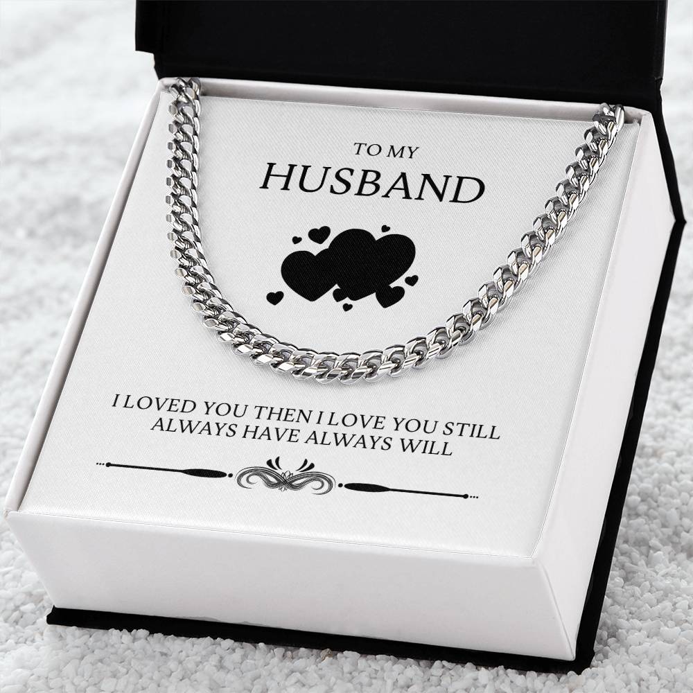 I Love You Then Cuban Link Chain Necklace