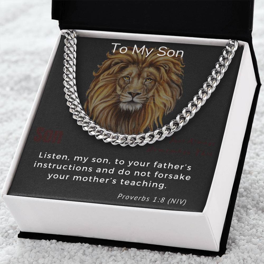 To My Son Cuban Link Chain