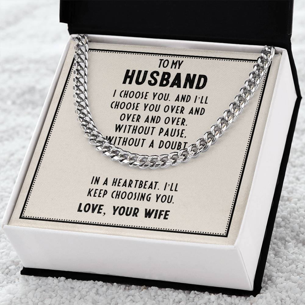 Cuban Link Chain For Husband. Chain Necklace Anniversary Gift For Husband Birthday Gift For Man Gift For Men Chain For