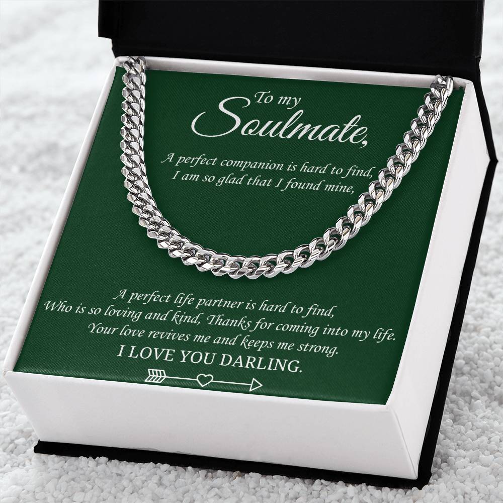 Valentine's Gift Cuban Necklace Gift For Boyfriendsoulmatehusband - Your Love Revives Me And Keeps Me Strong Cuban Link Chain