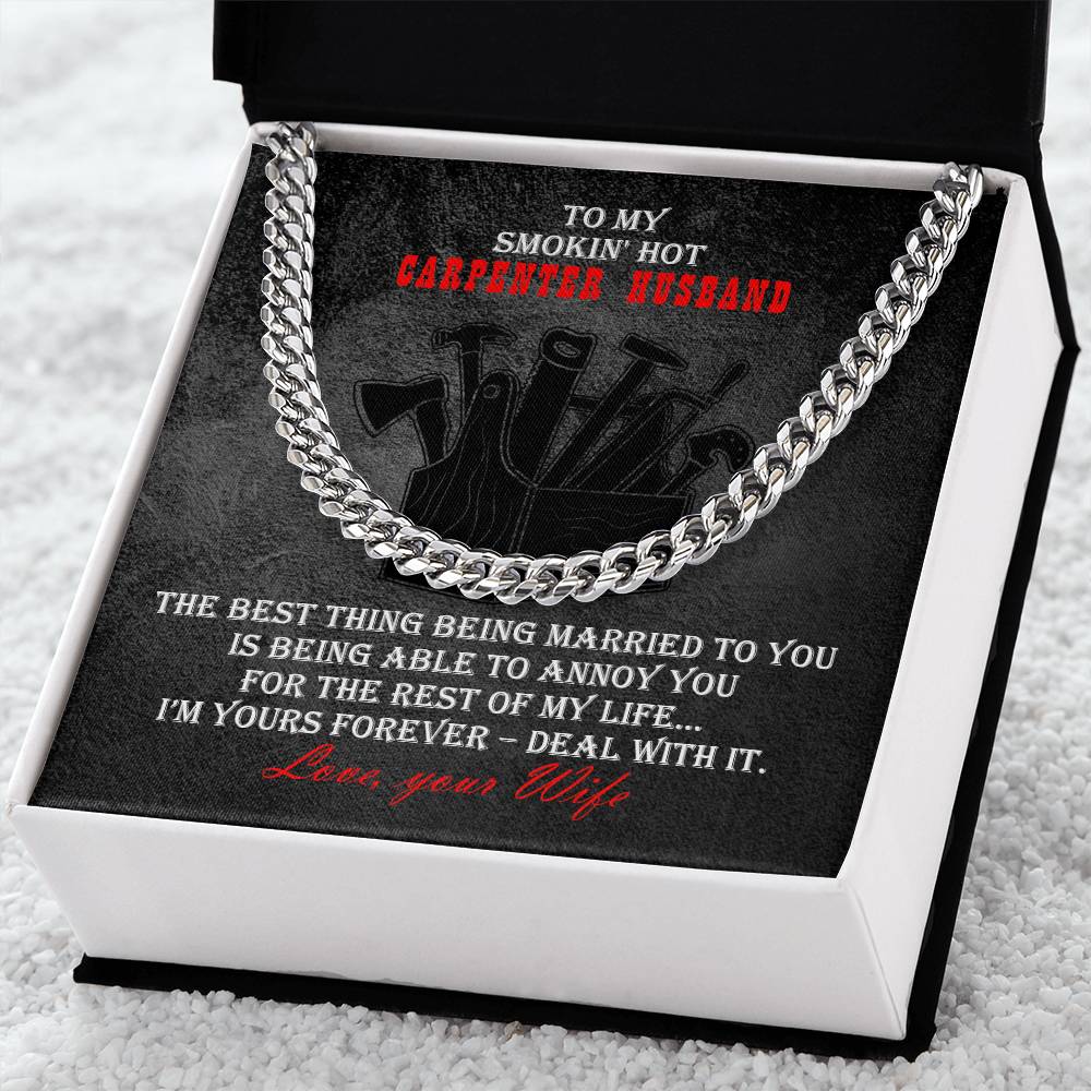 Carpenter Heavy Durable Cuban Chain Mens Necklace Cuban Link Chain