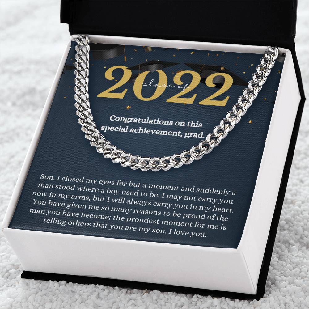 Son Graduation Gift From Mom Mom To Son Graduation Gift Son Graduation Necklace Graduation Gift For Son From Mother Cl Cuban Link Chain