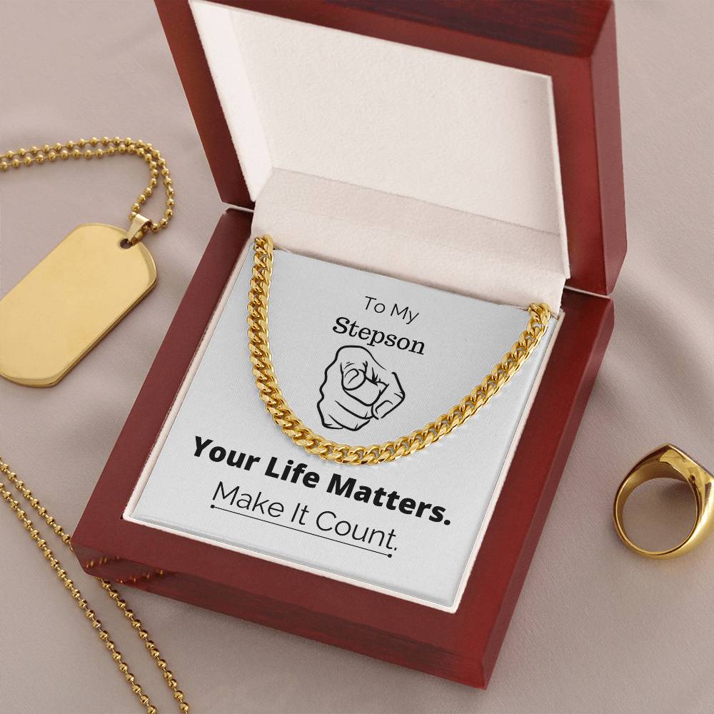 You Matter All Lives Matter Gift For Stepson Police Lives Matter Motivational Quotes Christian Gifts Sentimental Gift Cuban Link Chain