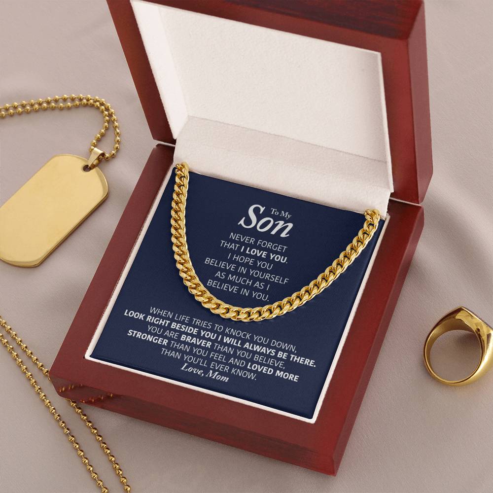My Son - I Will Always Be There - Cuban Link Chain