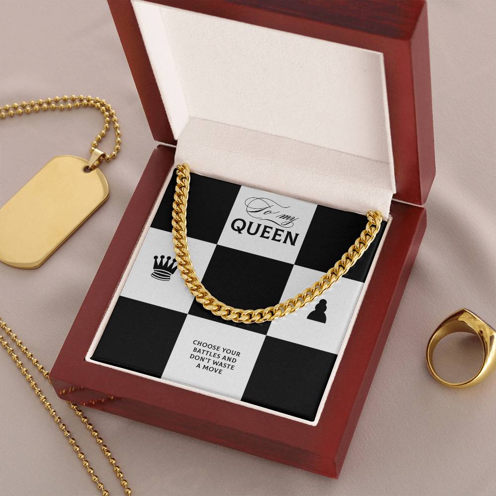 To My Queen Cuban Link Chain