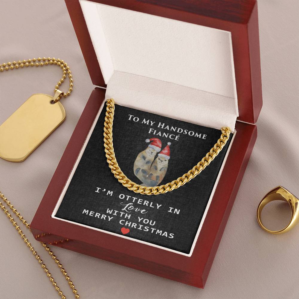 To My Handsome Fiancé Cuban Link Chain