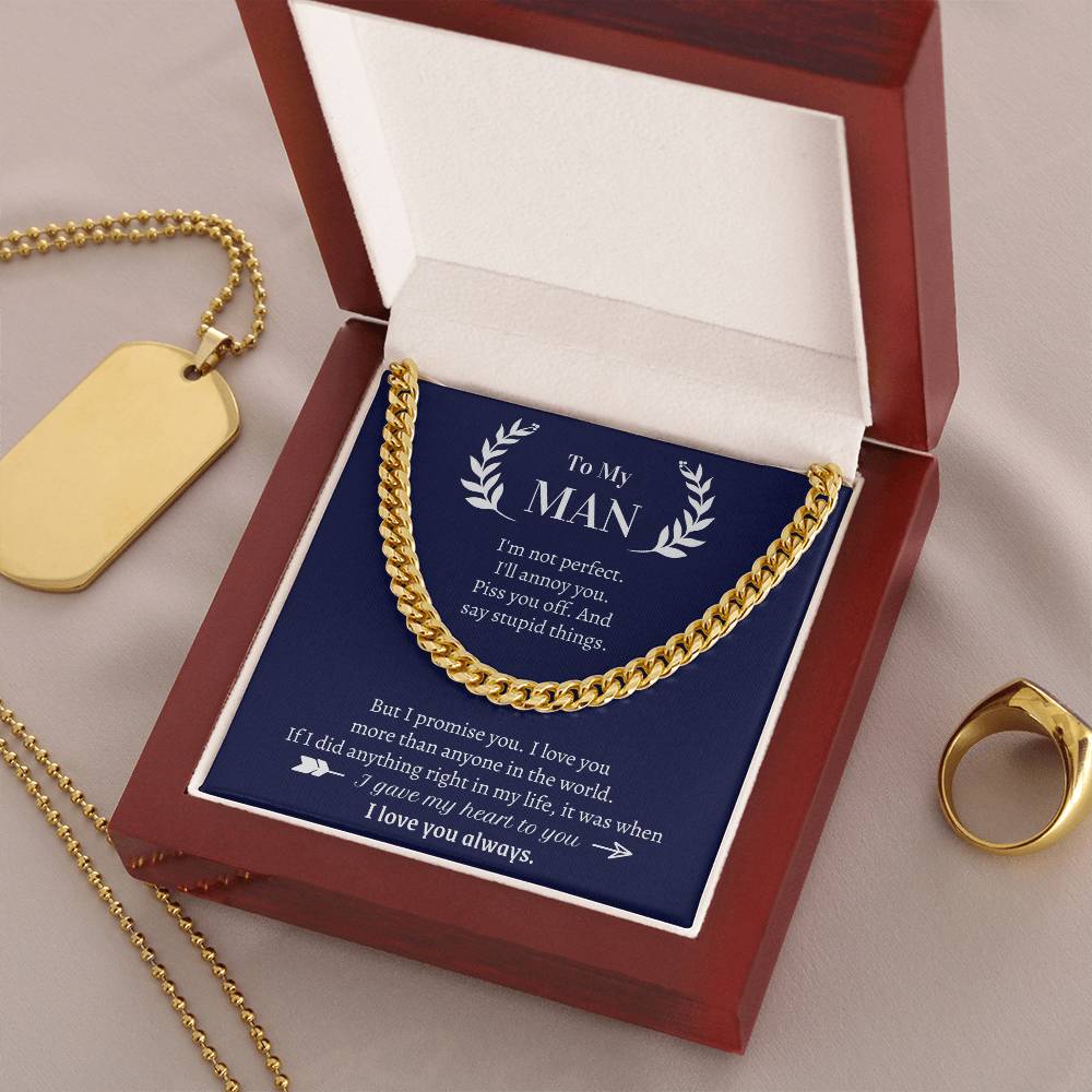 Valentine's Gift For Boyfriendhusband - I Promise I Love You More Than Anyone In The World Cuban Link Chain
