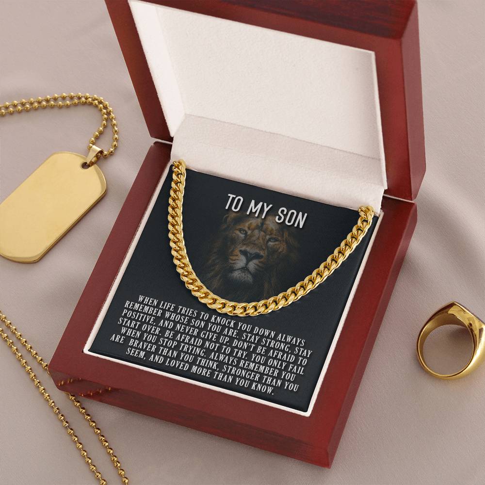 To My Son Always Remember Cuban Link Chain