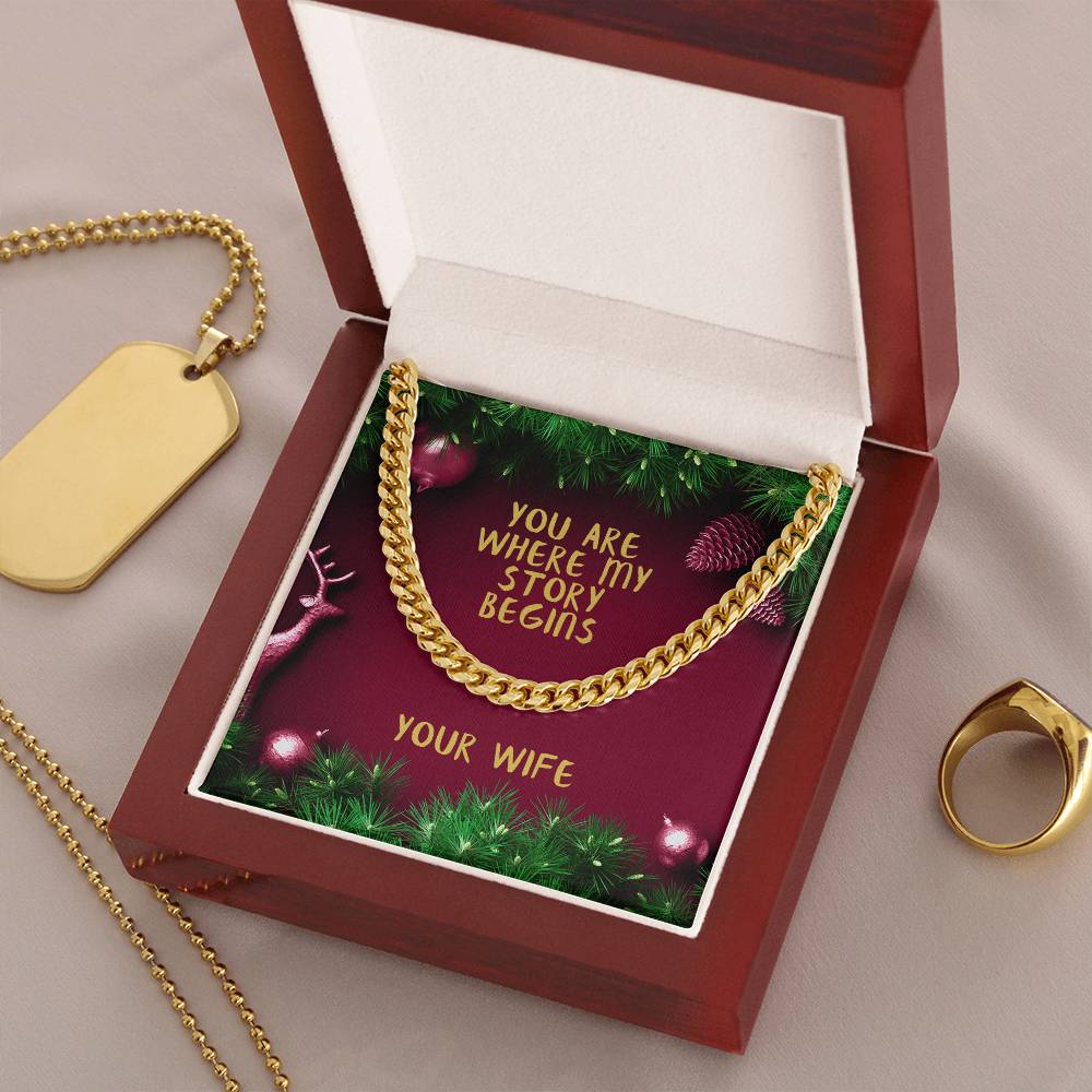 My Husband You Are Where My Story Begins Cuban Link Chain