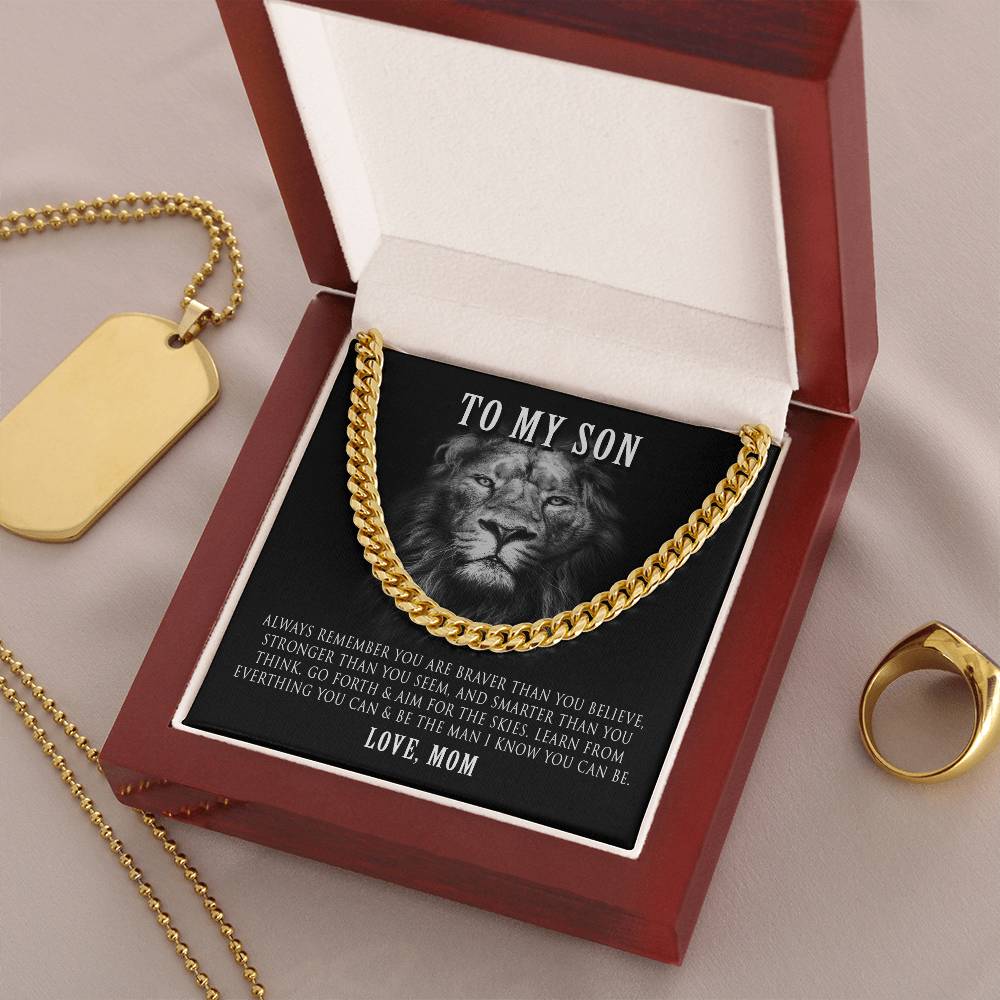 Cuban Link Chain Necklace Gift For Son From Mom
