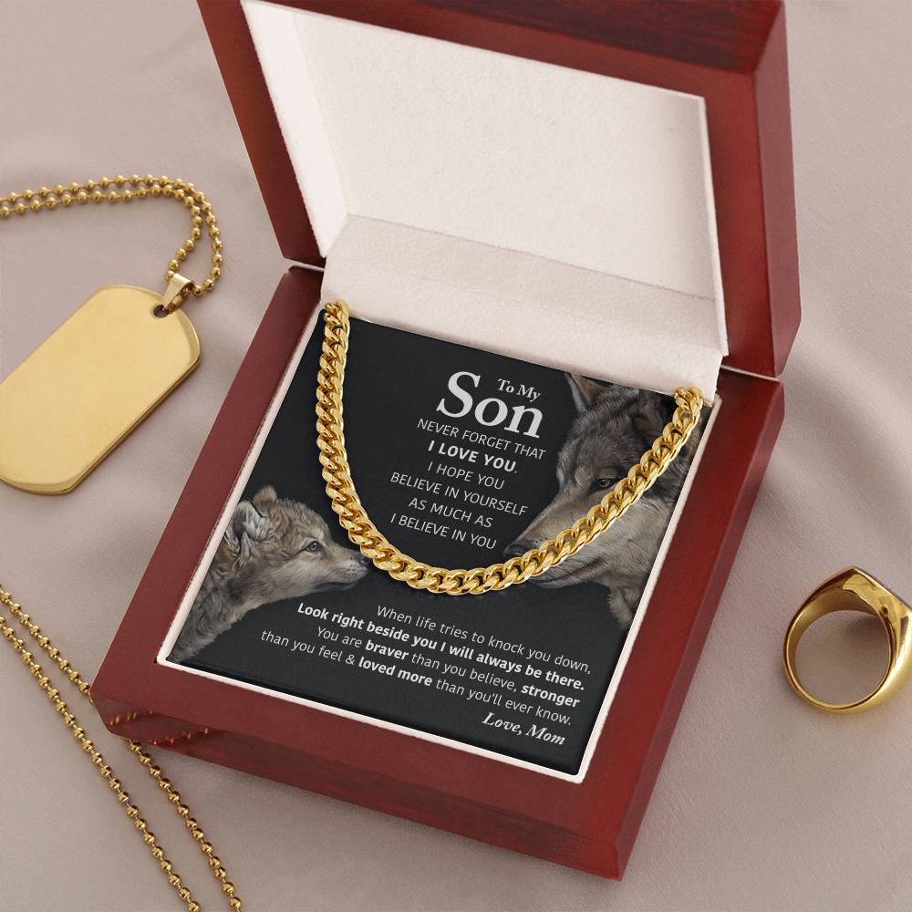 My Son - I Will Always Be There Cuban Link Chain