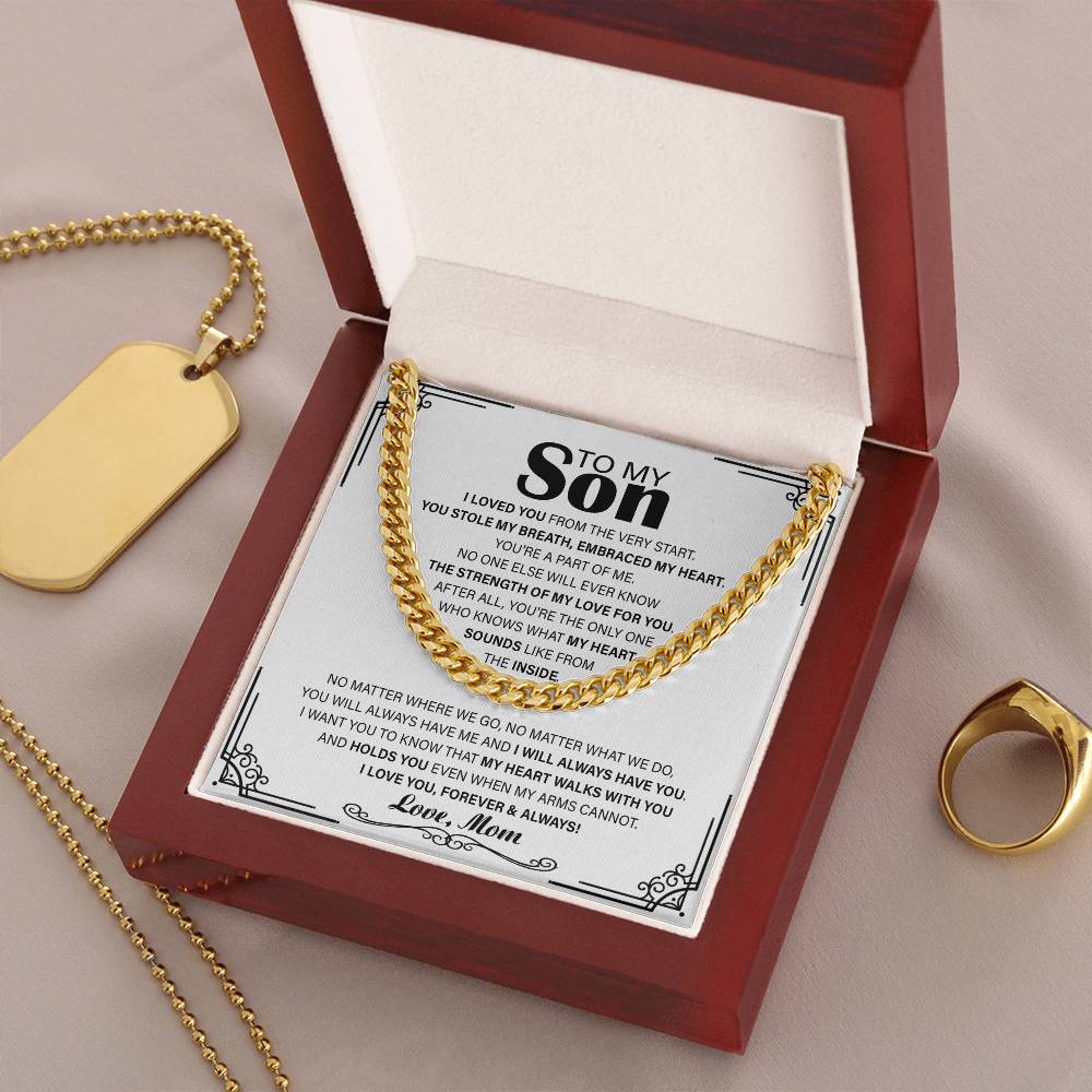 To My Son Chain Necklace Gift For Son From Mom Mother To Son Jewelry Gift Cuban Chain Necklace For Men Son Birthday Gr Cuban Link Chain