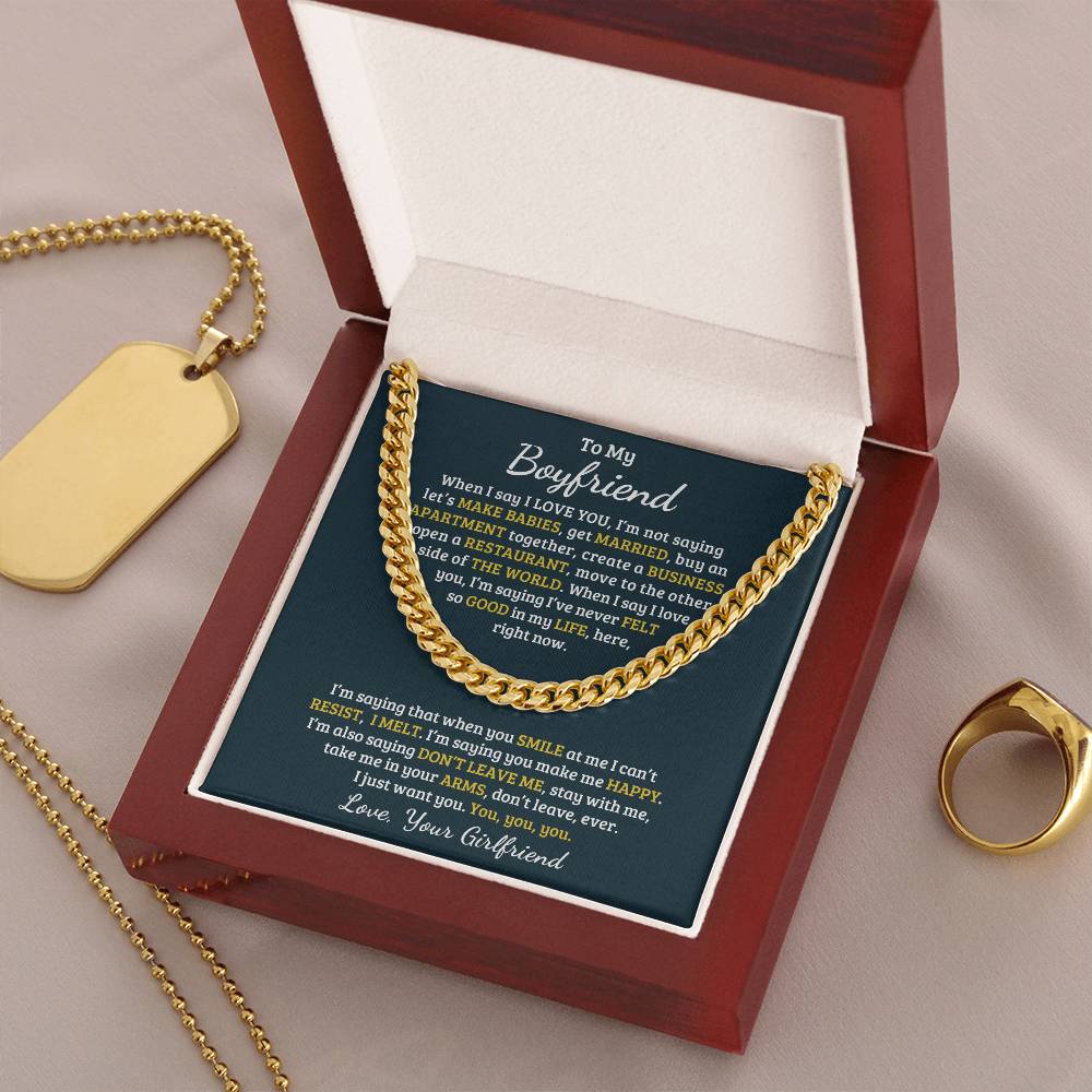 Valentine's Day Gift For Boyfriend Cuban Link Chain