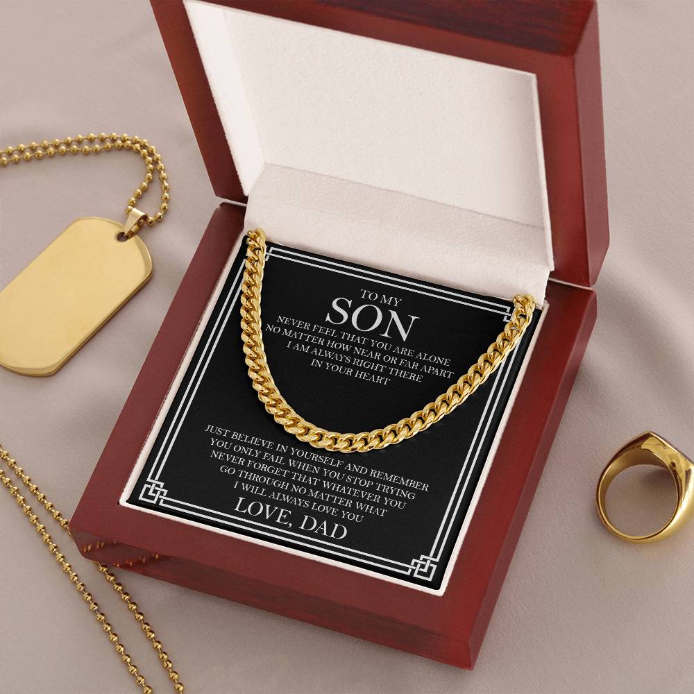 Gift For Son From Dad Son Cuban Link Chain Birthday Gift For Son Graduation Gift For Son