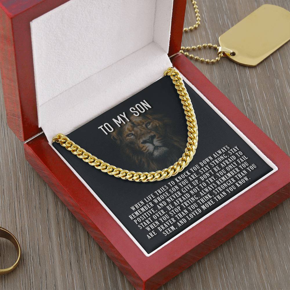 To My Son Always Remember Cuban Link Chain