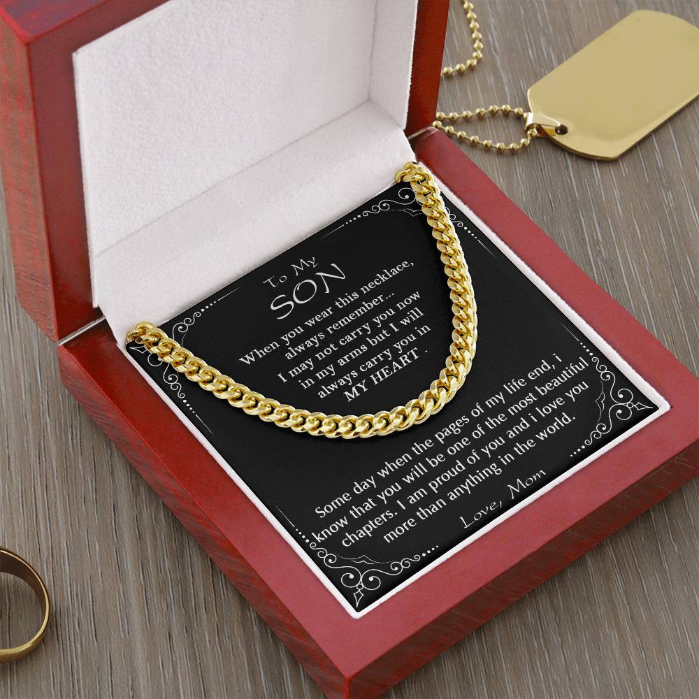 To My Son Necklace Son Gifts From Mom Son Cuban Chain Necklace Mother To Son Gifts Gifts For Son Birthday Unique Gifts Cuban Link Chain