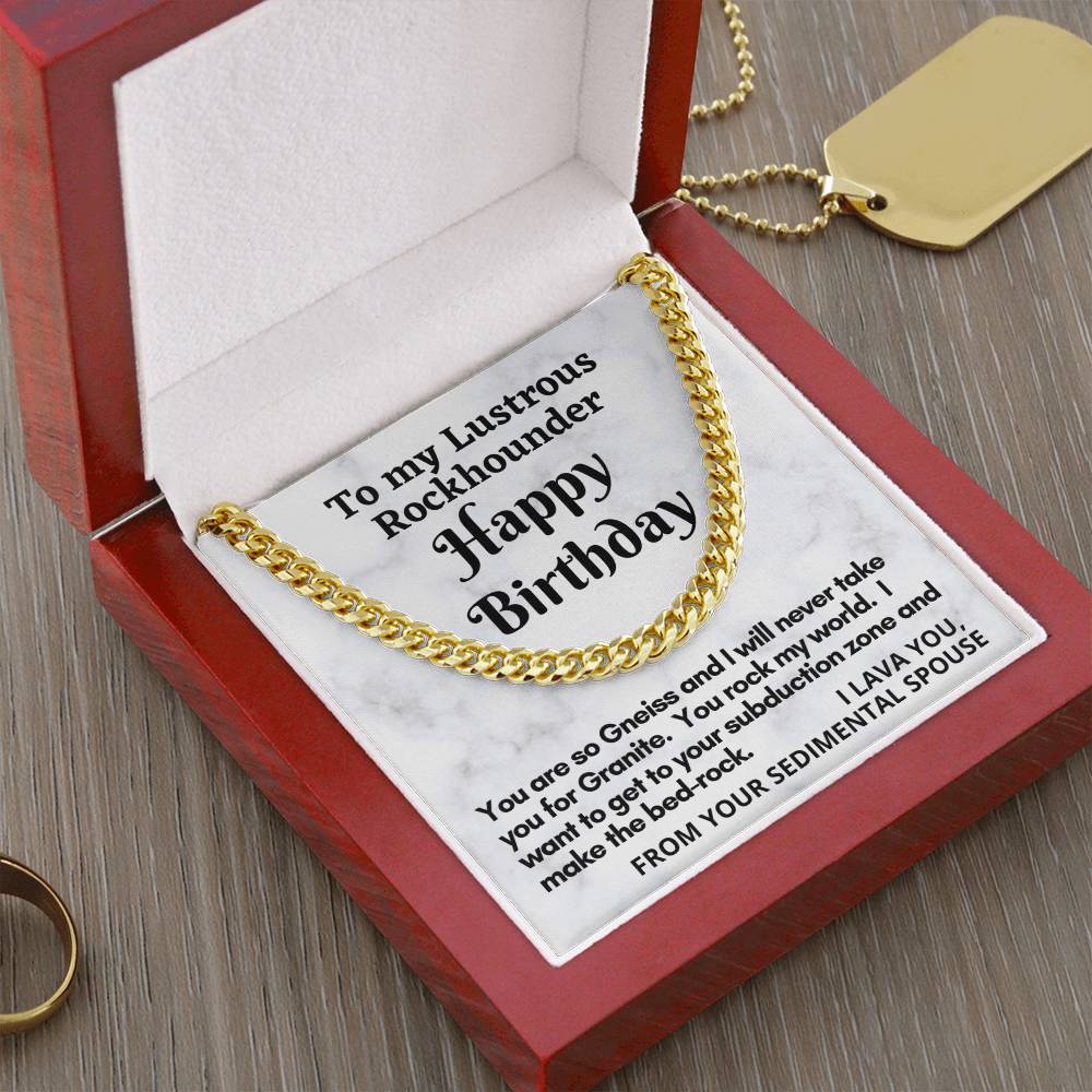 Rockhounder Husband Cuban Chain Link Necklace Gift Cuban Link Chain