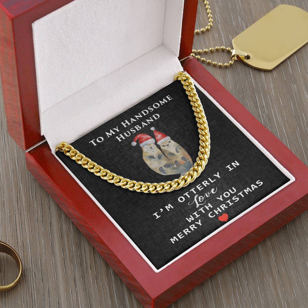 To My Handsome Husband Cuban Link Chain