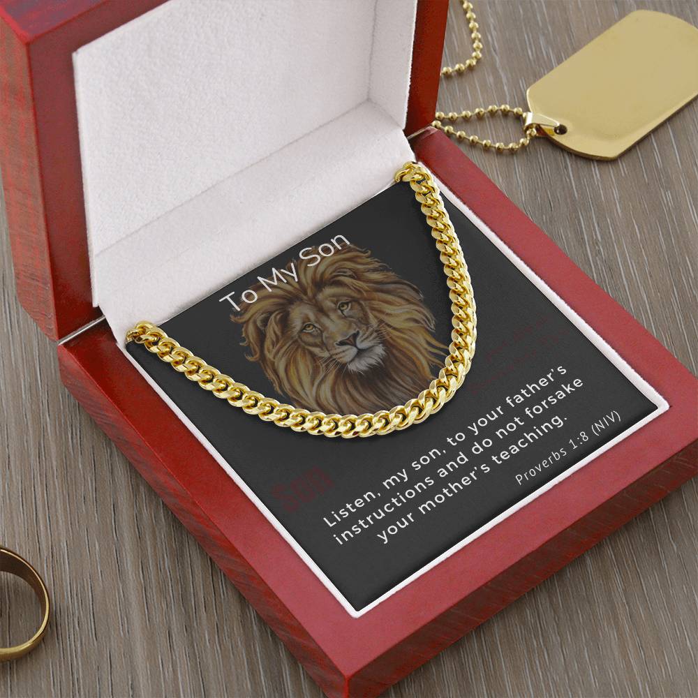 To My Son Cuban Link Chain