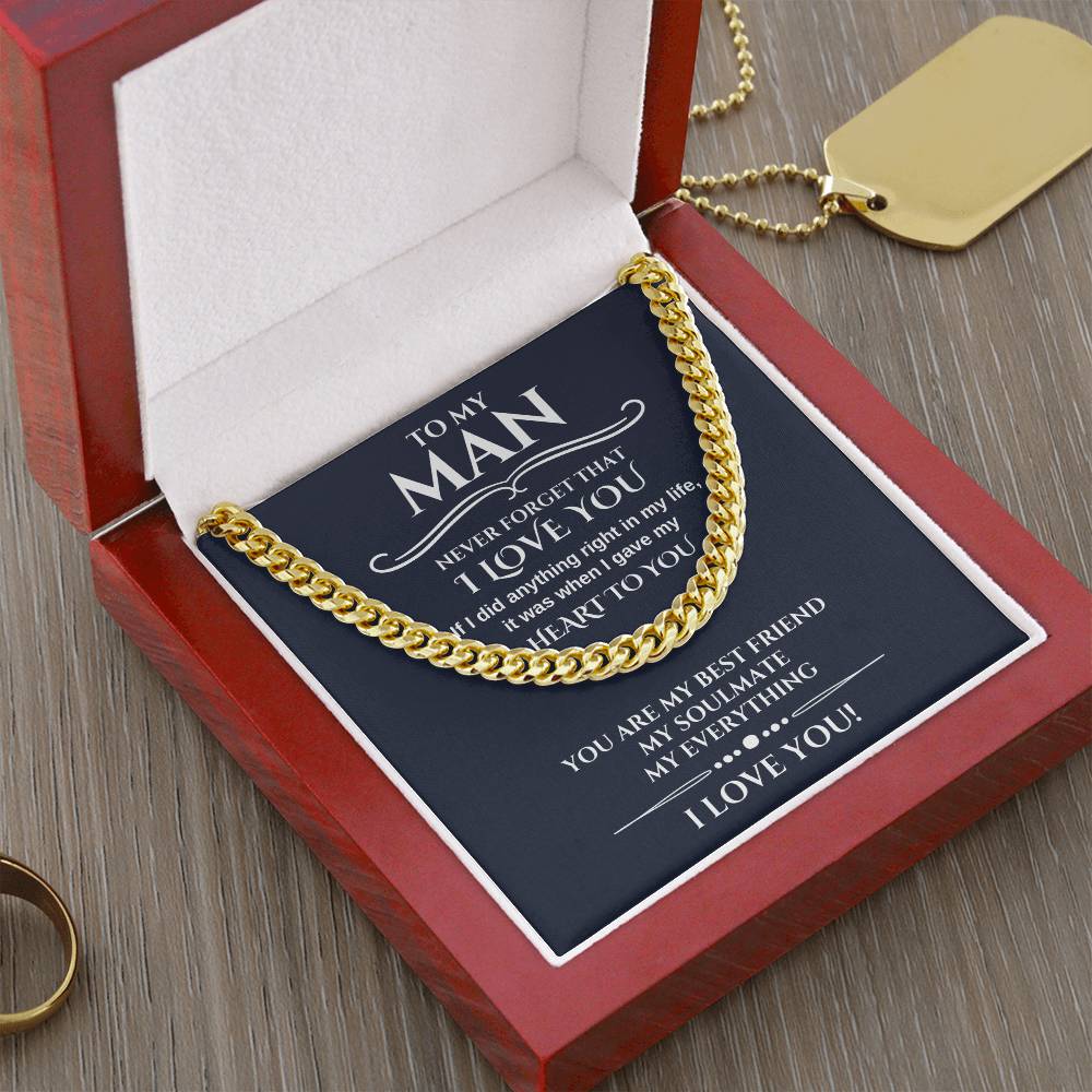 Romantic Gift For Him Chain Necklace Gift For Him Promise Necklace Gift To My Man Birthday Gift For Boyfriend Annivers Cuban Link Chain
