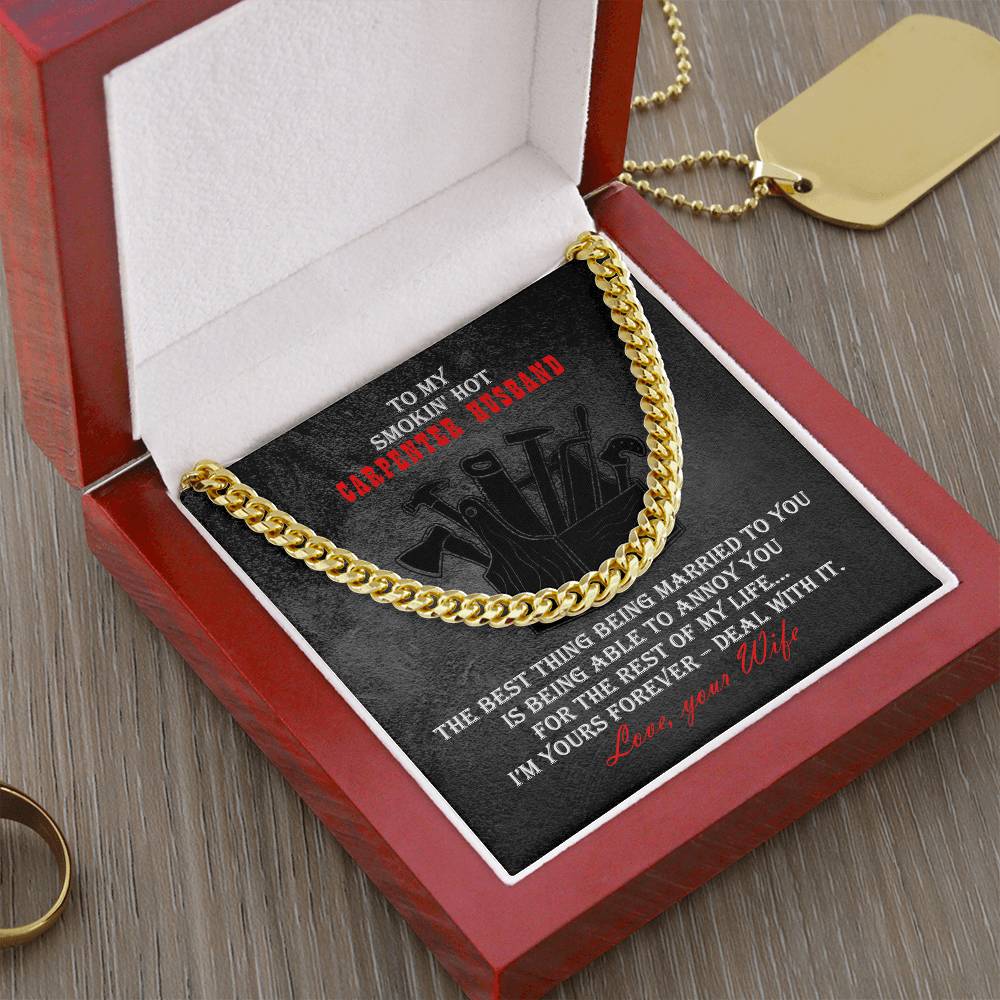 Carpenter Heavy Durable Cuban Chain Mens Necklace Cuban Link Chain