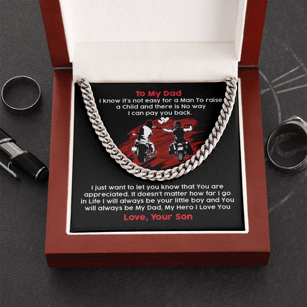 To My Biker Dad - Cuban Link Chain