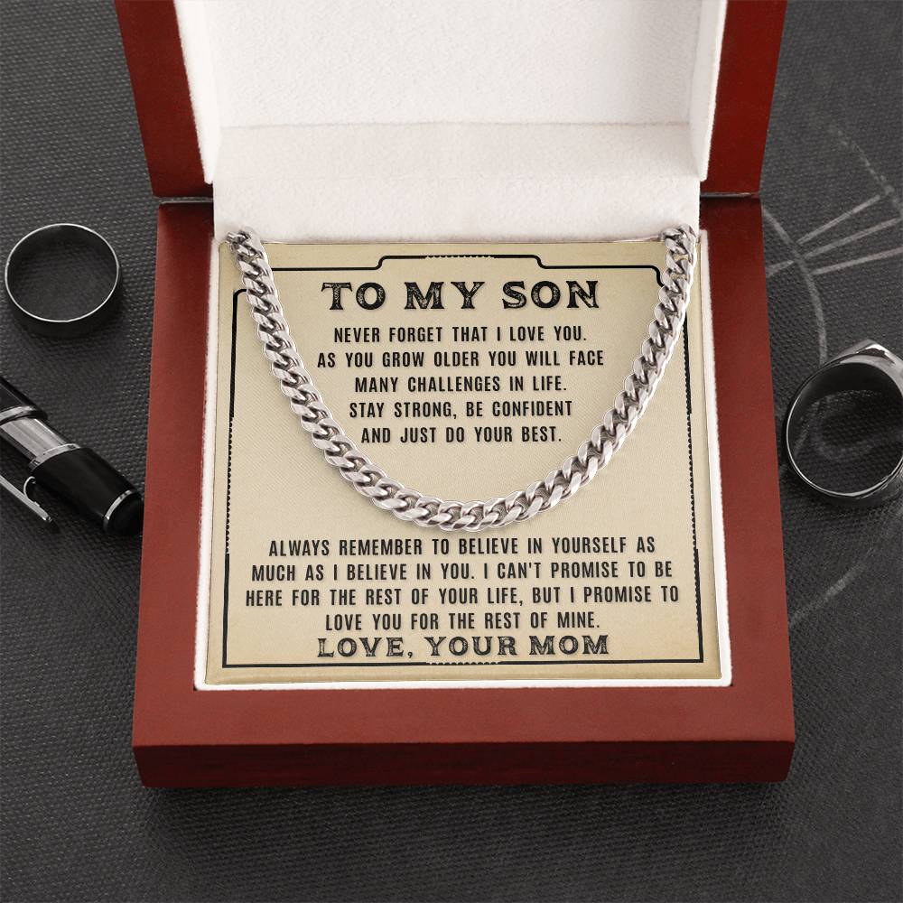 My Son - Never Forget That - Cuban Link Chain Necklace