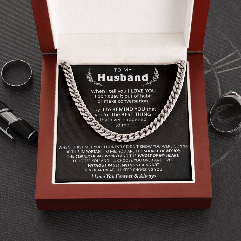 Gift For Husband - Over & Over - Cuban Cuban Link Chain