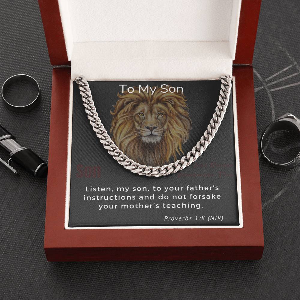 To My Son Cuban Link Chain