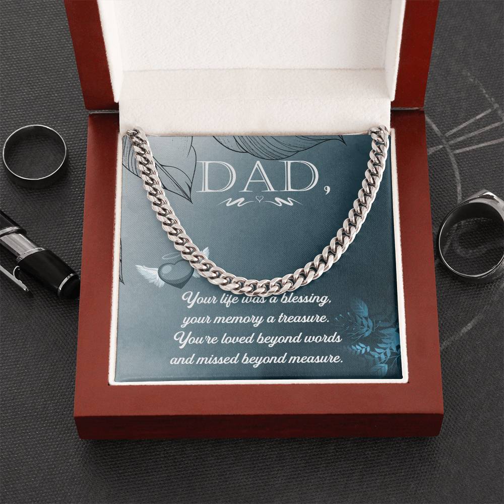 Love Dad Cuban Link Chain